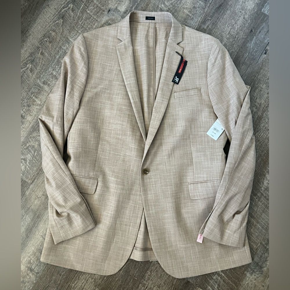 J. Ferrar Mens Knit Stretch Fabric Slim Fit Sport Coat- Size 46 Long